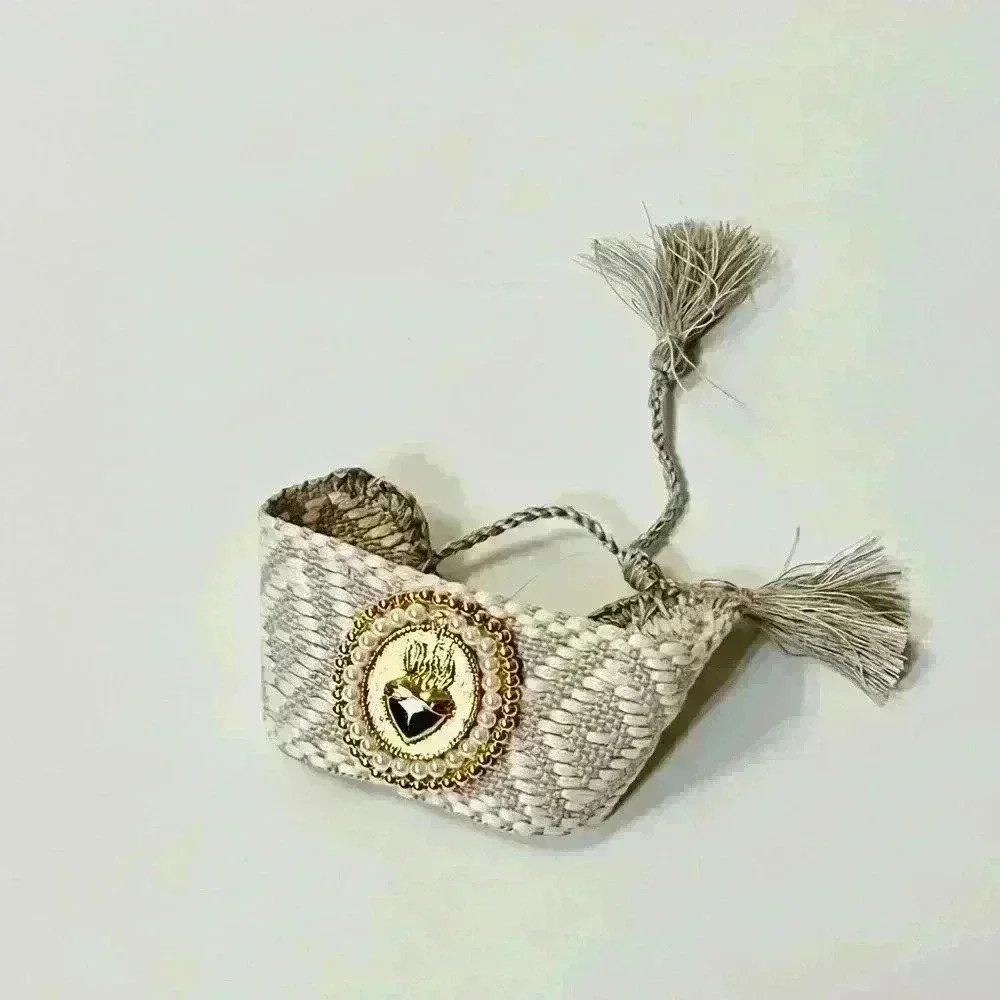 Woven Tassel Scared Heart Bracelet